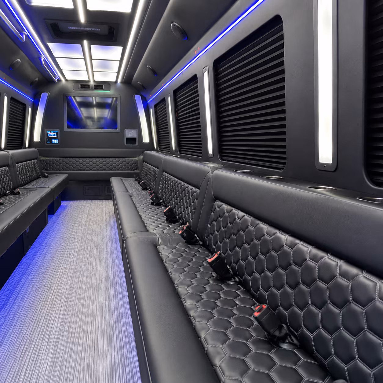 Atlanta Birthday, Sweet 16, & Quinceañera Transportation party bus exterior