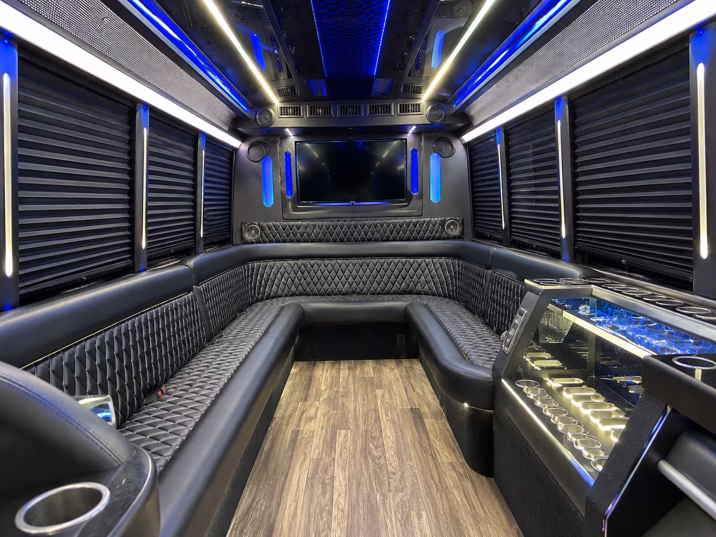 Atlanta Birthday, Sweet 16, & Quinceañera Transportation party bus exterior