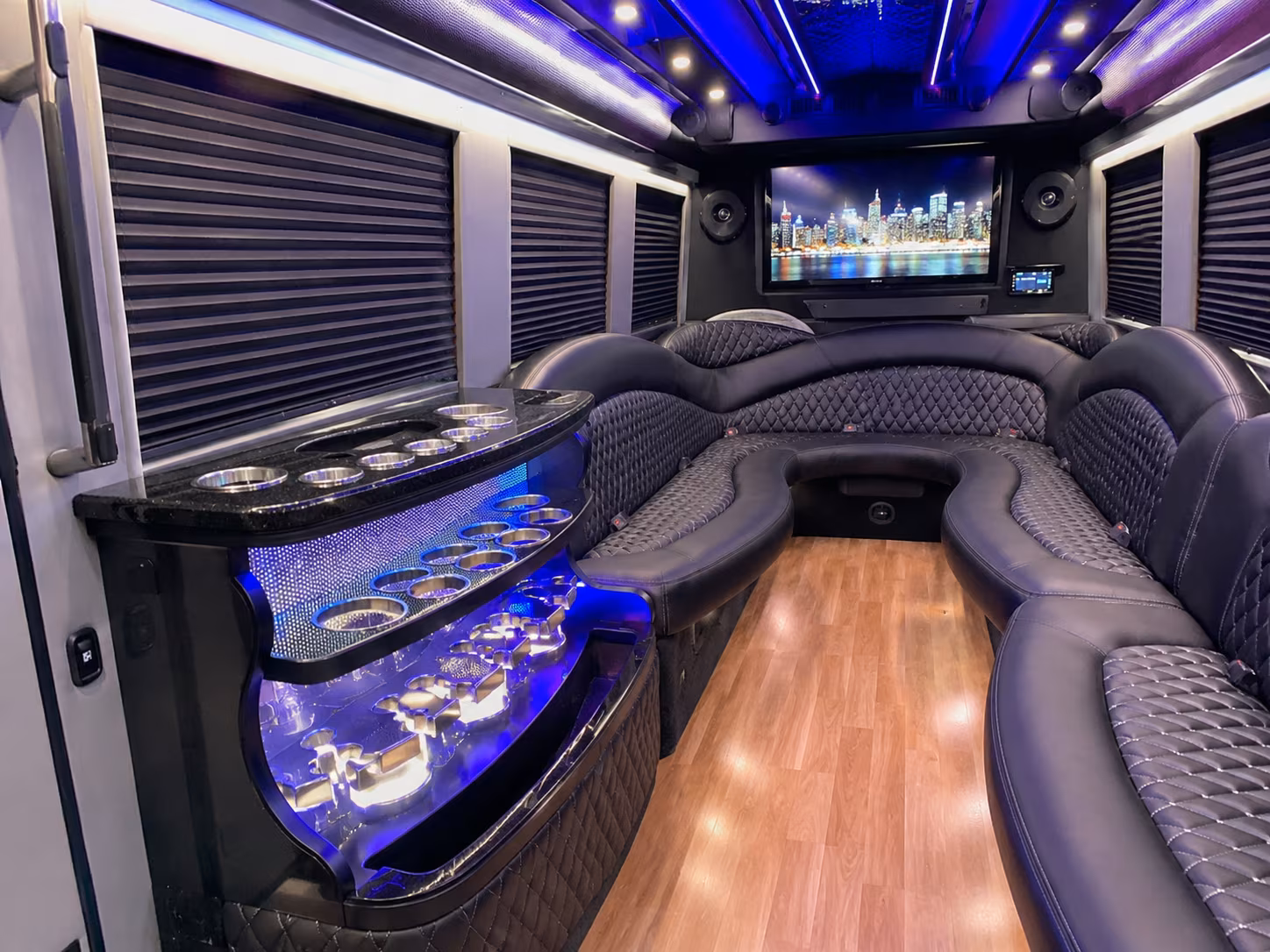 Atlanta Sporting Event Transportation party bus exterior